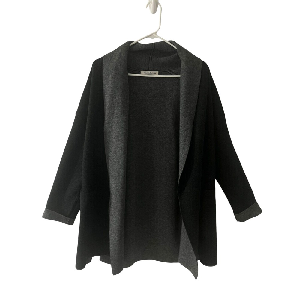 TOMMY BAHAMA Sweater Womens Sz XS Black Gray Open‎ Cardigan Wool Cashmere Preppy